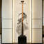 Sculpture de sol moderne en métal violoncelle avec base en pierre-168001798