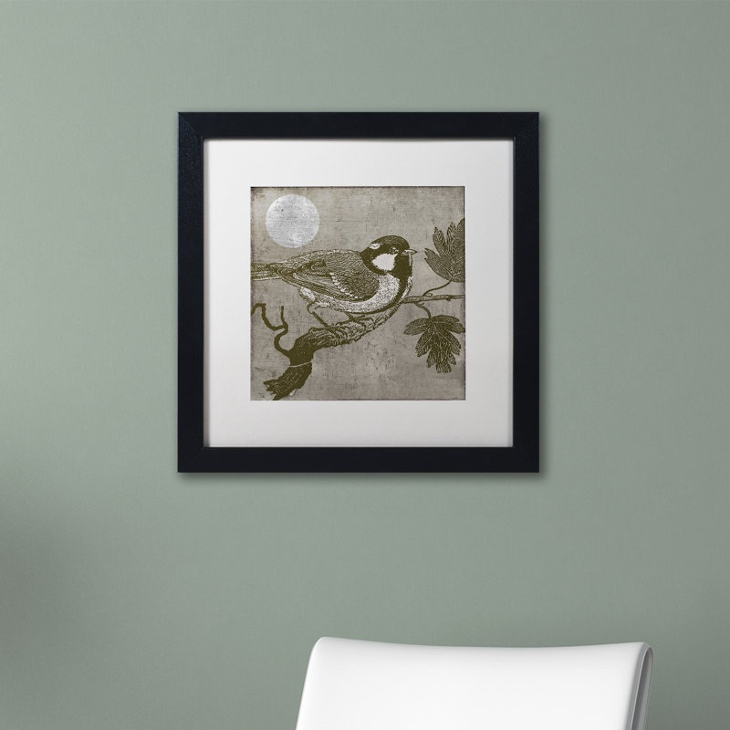 Jadaya «Moon Bird», impression encadrée, H 11 po x l 11 po, Blanc, Cadre noir