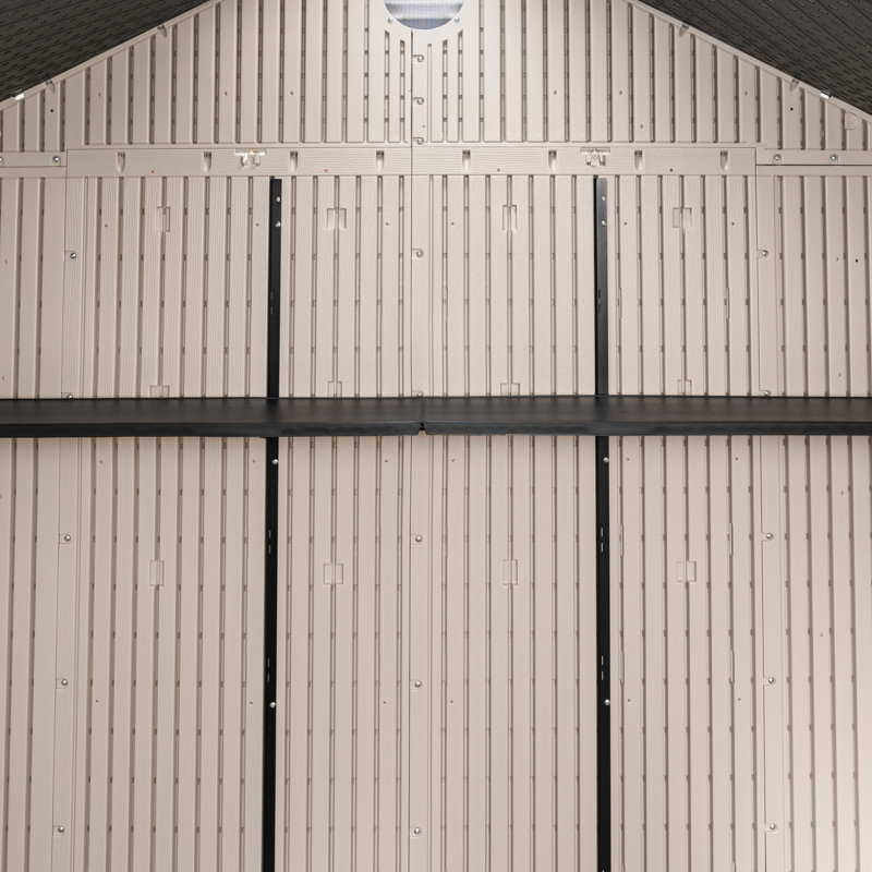8 pi x 15 pi Remise de rangement extérieure en polyéthylène haute densité avec construction en acier renforcé