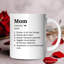 Tasse définition maman, cadeau de fête des Mères amusant avec nom personnalisé