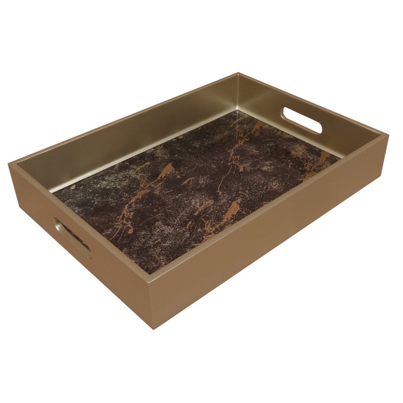 Marble Reverse Painted Mirror Serving Tray