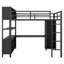 Lit mezzanine en métal avec garde-robe, bureau et rangement
