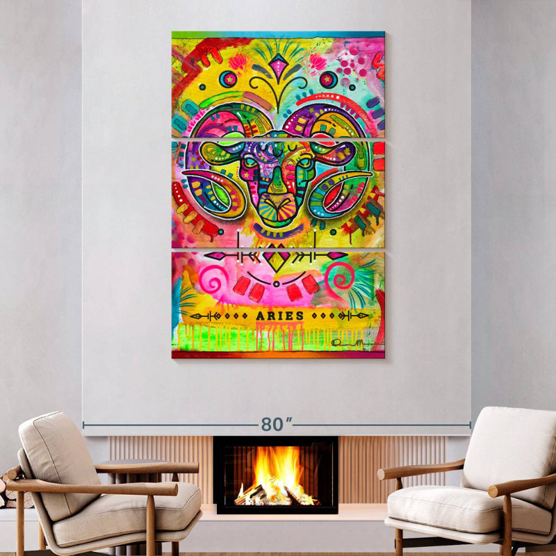Adella Psychedelic Aries, 74" H x 48" W
