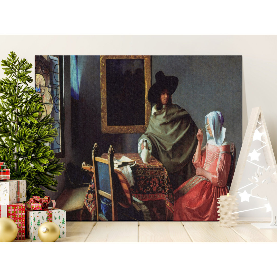 Johannes Vermeer Horning - The Glass of Wine, Gallery Wrapped, Ready to Hang, Archival Quality, Dutch Golden Age, Fine Art Print