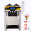 Sorbetière professionnelle, rendement 22-30 L/h, machine à glace à l'italienne de comptoir avec 2 trémies de 6 L, cylindre de 2 L, écran ACL, alarme de niveau bas, yaourtière glacée pour restaurant/bar, argent.