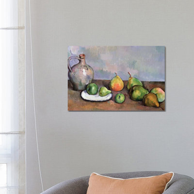 Still Life With Pitcher And Fruit, 1885-87 by Paul Cezanne - Wrapped Canvas Painting