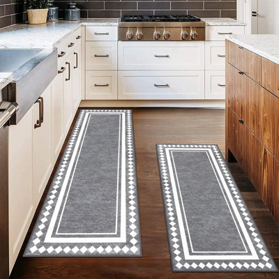 Ensemble de tapis de cuisine 2 pièces Farmhouse Boho, tapis de sol imperméables et antidérapants lavables pour couloir de cuisine