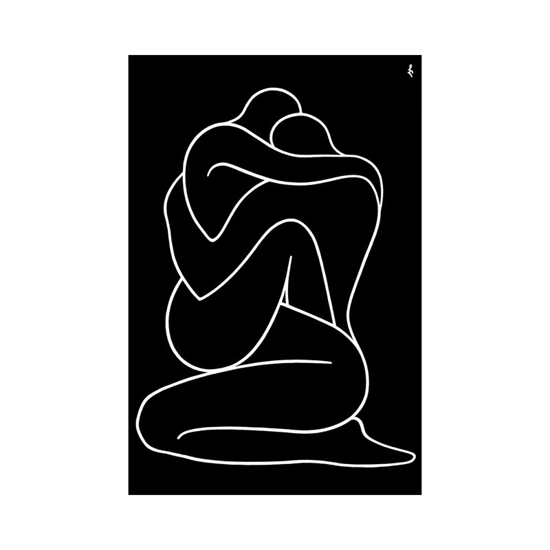 Lovers by Lia Chechelashvili - Painting on Canvas, 101.6 cm H x 66.04 cm W x 1.91 cm D, Wrapped Canvas
