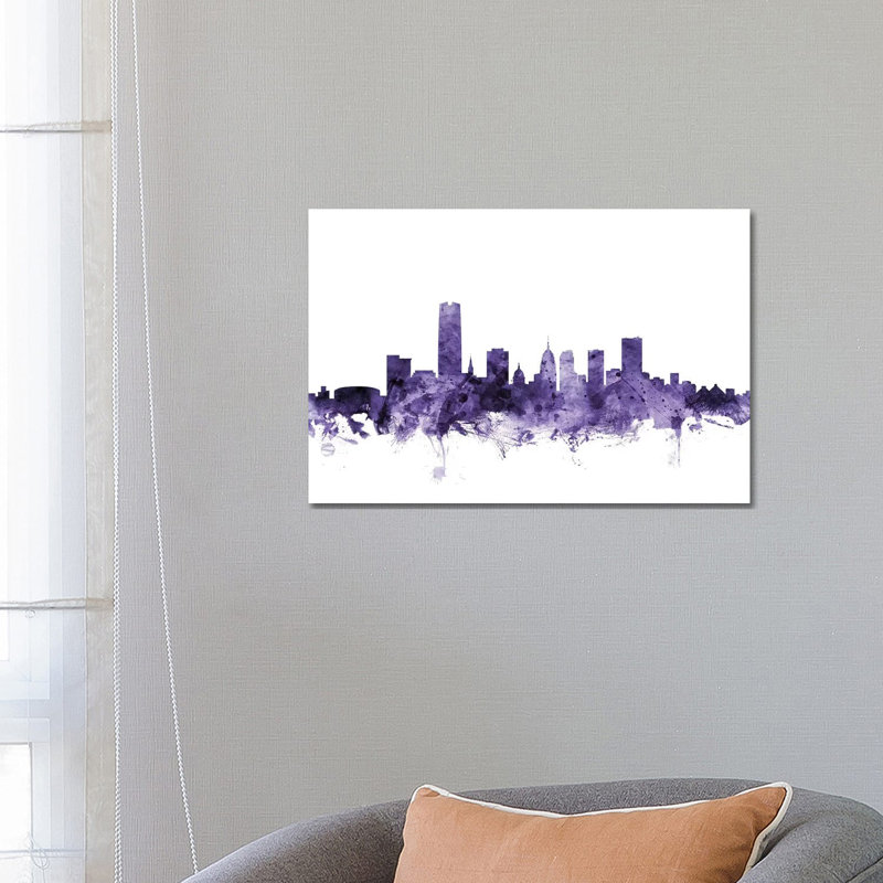 Oklahoma City Skyline by Michael Tompsett - 1 Piece Wrapped Canvas Wall Art, 66.04 cm H x 45.72 cm W x 1.91 cm D