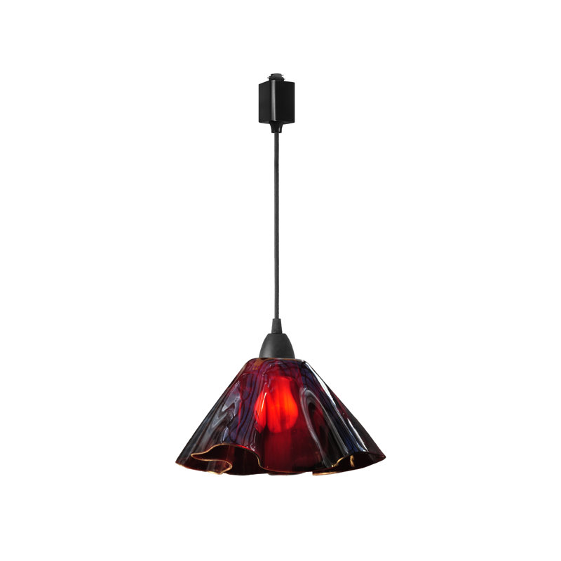 Luminaire suspendu Dale, Grand, Noir, Prune mauve