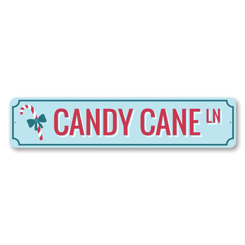 Plaque en aluminium Candy Cane LN Lane, H 6 po x l 24 po x P 0,06 po