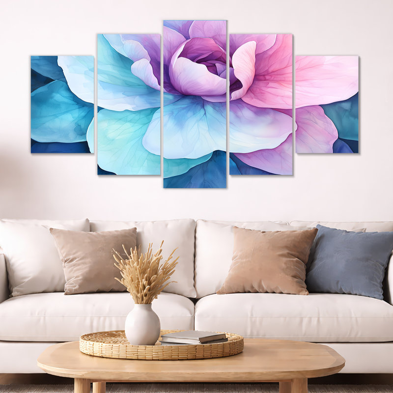 5 pièces, "Eternal Aura Of Begonia Flowers I - Geraniums", reproduction sur toile