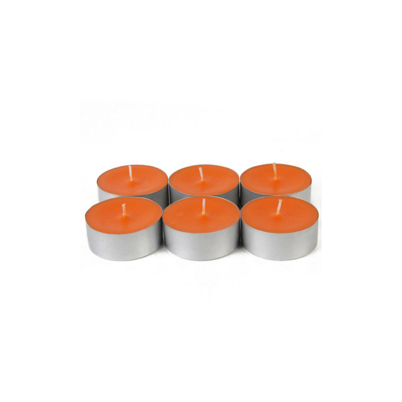 Bougie de photophore en étain surdimensionné, Orange, Ensemble de 12