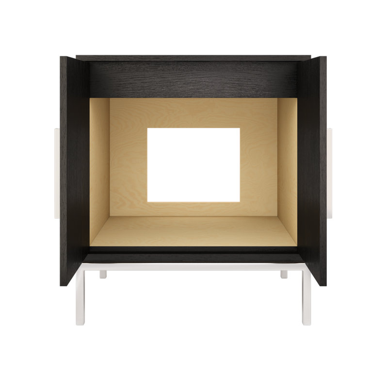Rift White Oak Single Bath Vanity, 30", Classic Black, Polished Chrome
