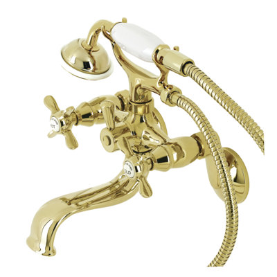 Kingston Brass KS246ORB Essex Wall Mount Clawfoot Tub Faucet With Hand Shower, Oil Rubbed Bronze