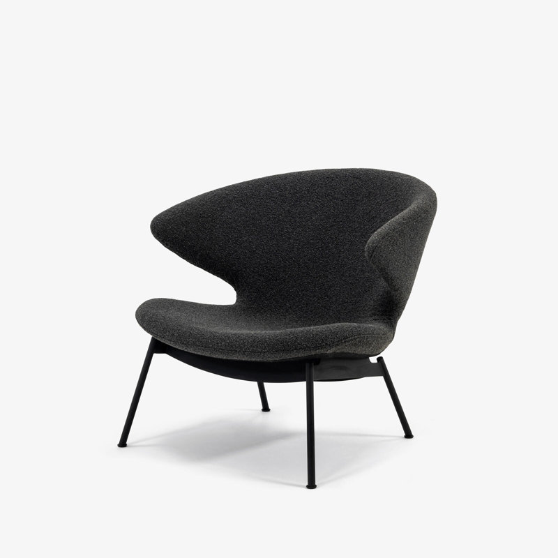 Ella Lounge Chair, Black, Slate Boucle