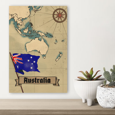 Art mural rétro, carte de l'Australie rétro