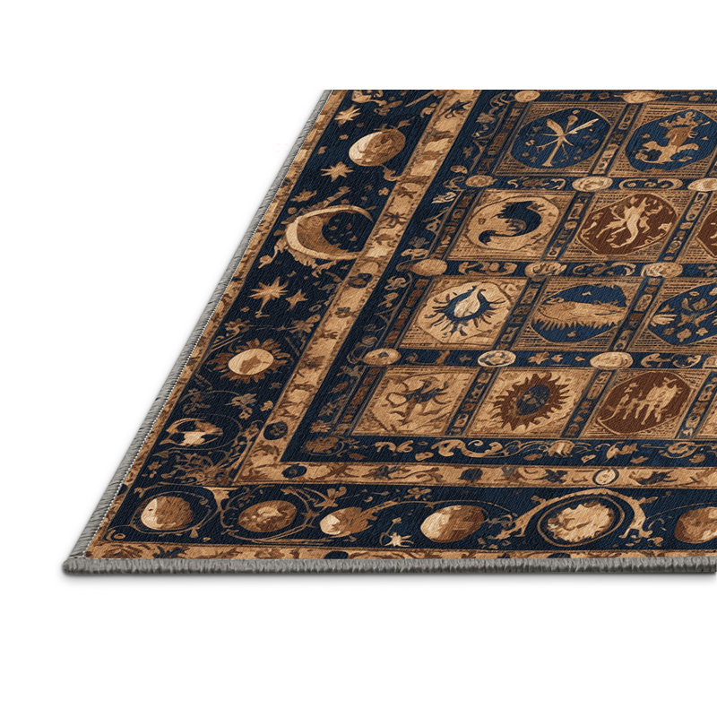 Tapis gris français lavable à la machine, Rectangle de 5 pi x 8 pi