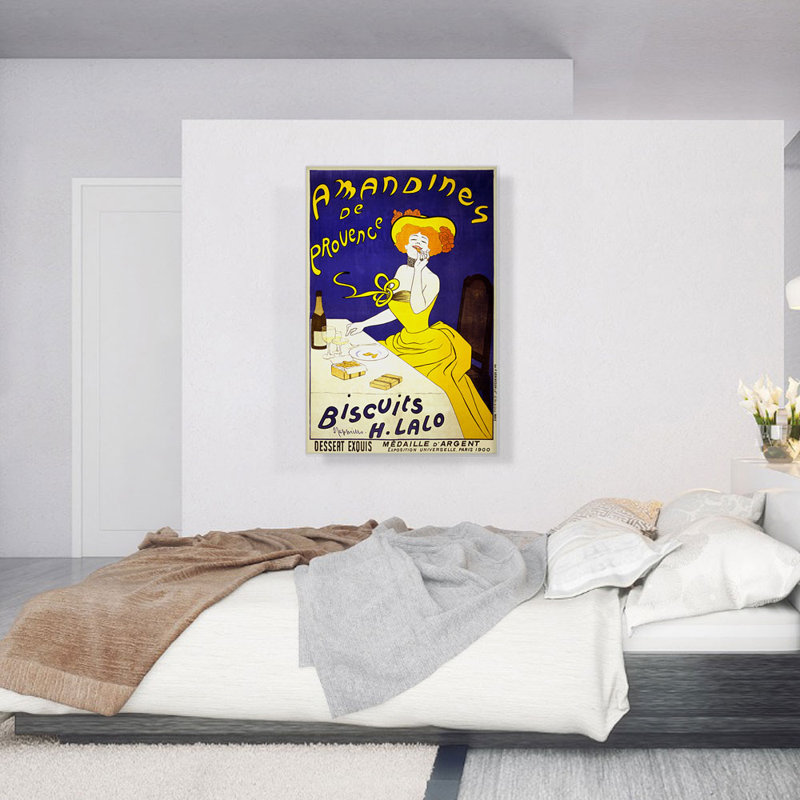 Amandines Biscuits 1900 par Leonetto Cappiello - reproduction d'art sur toile tendue, H 40 po x l 26 po x P 0,75 po