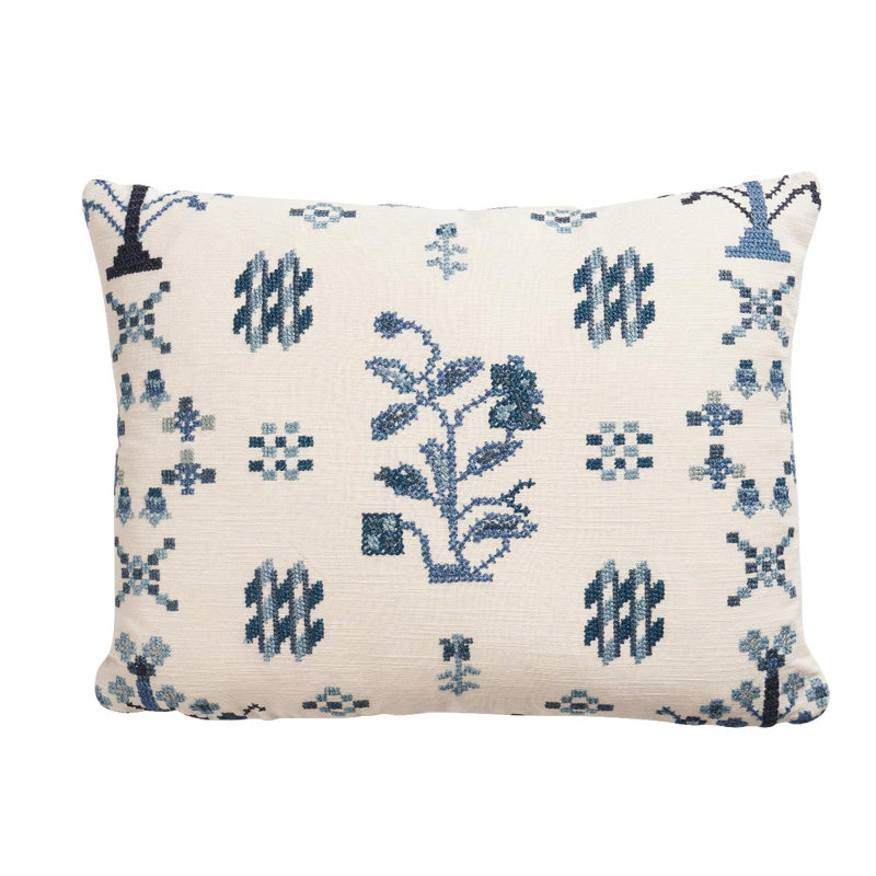 Fairview Floral Pillow Cover & Insert, Blue, Rectangle 12"H x 16"W