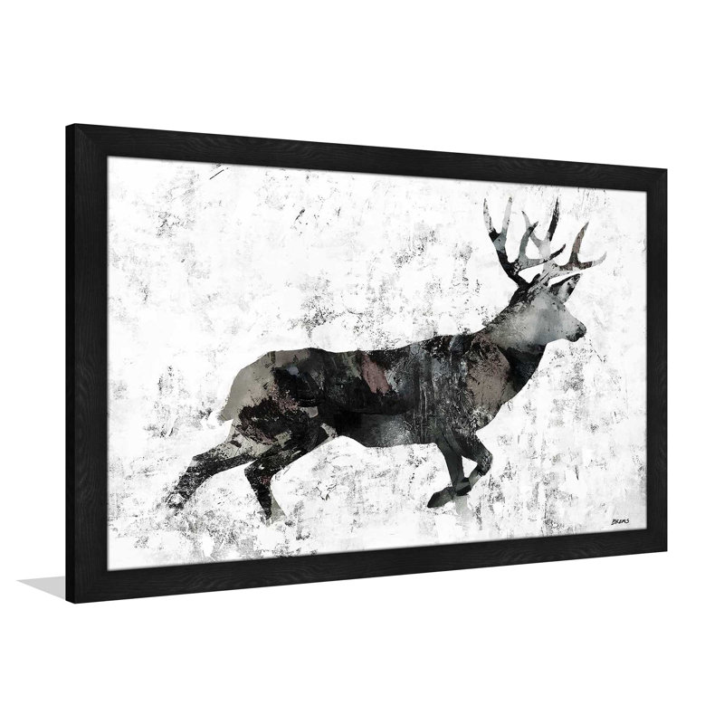 «Deer» par Scott Brems - impression, Cadre noir, H 21,5 po x l 27,5 po x P 0,75 po