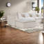 Canapés modulaires modernes en velours 4 places avec repose-pieds pour le salon