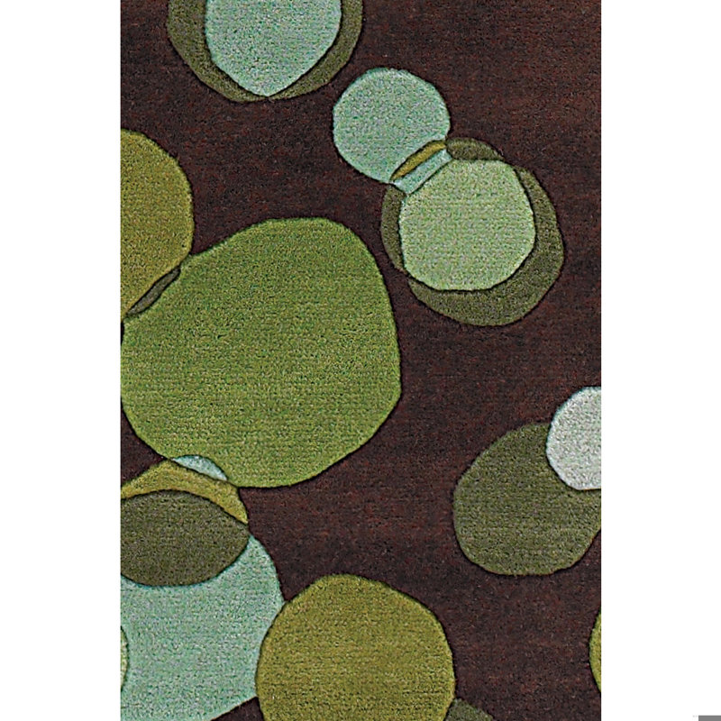 Tapis à motif de cercles géométriques à motif de cercles géométriques en brun, vert et bleu Samual Authentic