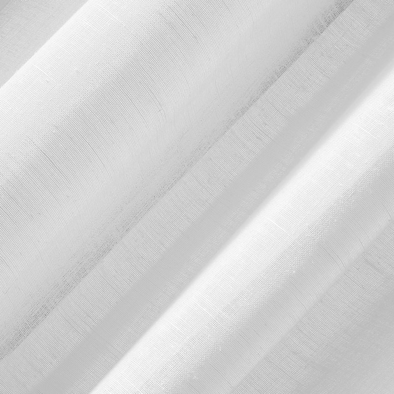 Akari Linen Blend Semi-Sheer Rod Pocket Curtain Panel, White, 52" W x 84" L