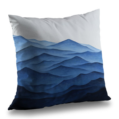 Dark Calm Ocean Waves Throw Pillow | Marine Poly Twill Decor
