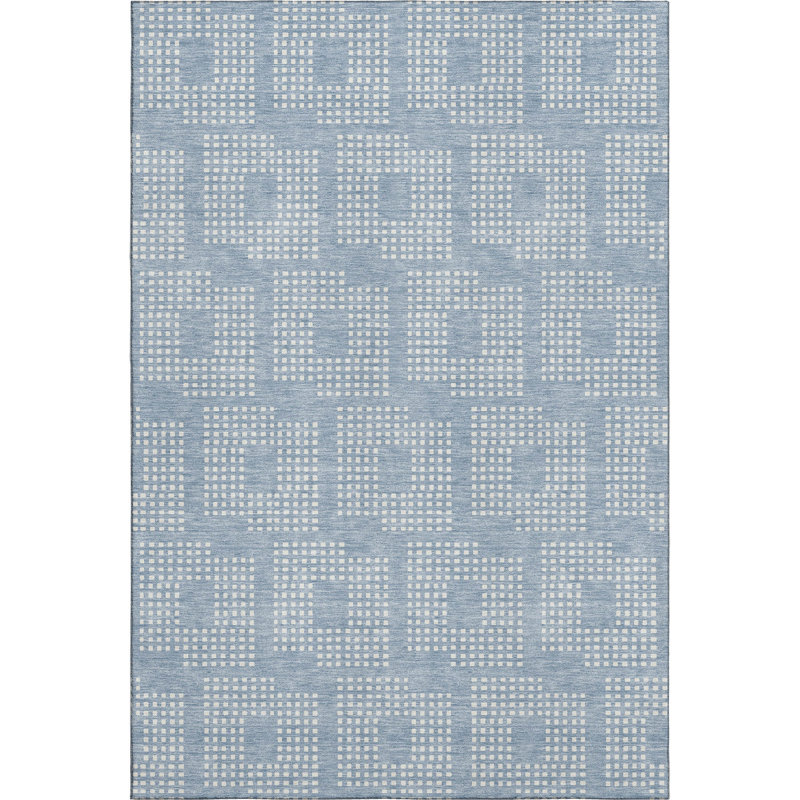 Premium Machine Washable Prisco Sky Rug, Rectangle 2'6" x 3'10"