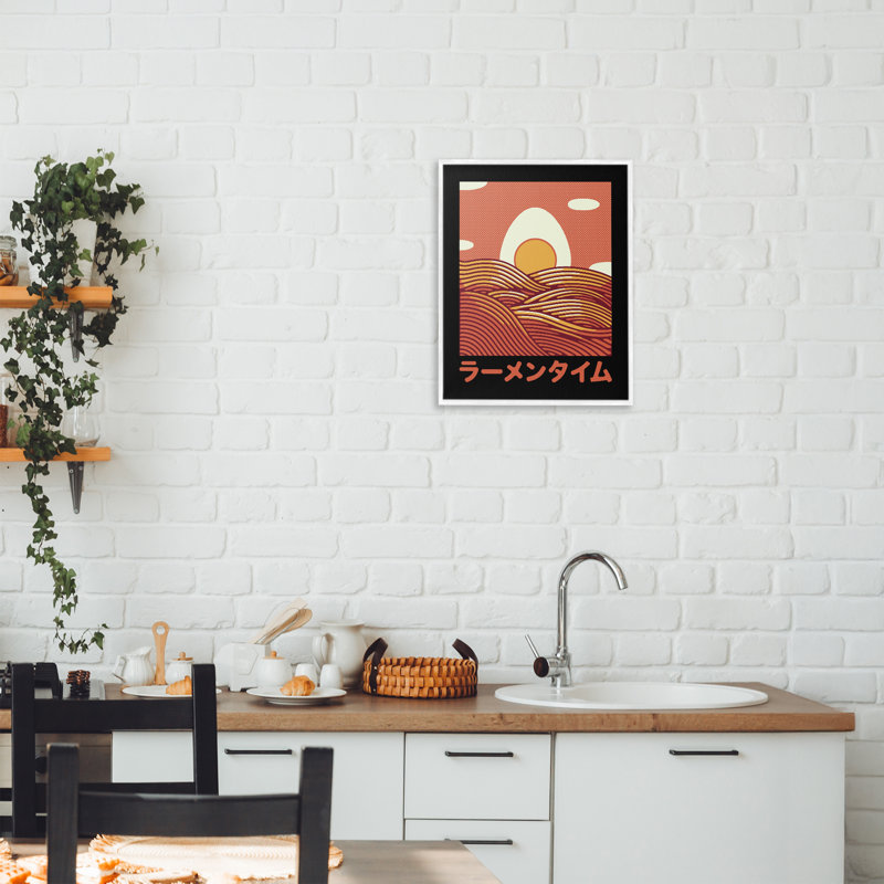 Giclée encadrée, dessin par Tobe Fonseca, H 14 po x l 11 po, Giclée encadrée blanc bord de mer