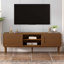 Console, conception de porte coulissante peu encombrante, pieds en bois-148509065