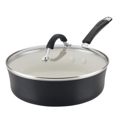 Rachael Ray Cucina Ceramic Nonstick Saute Pan With Lid, 3 Quart