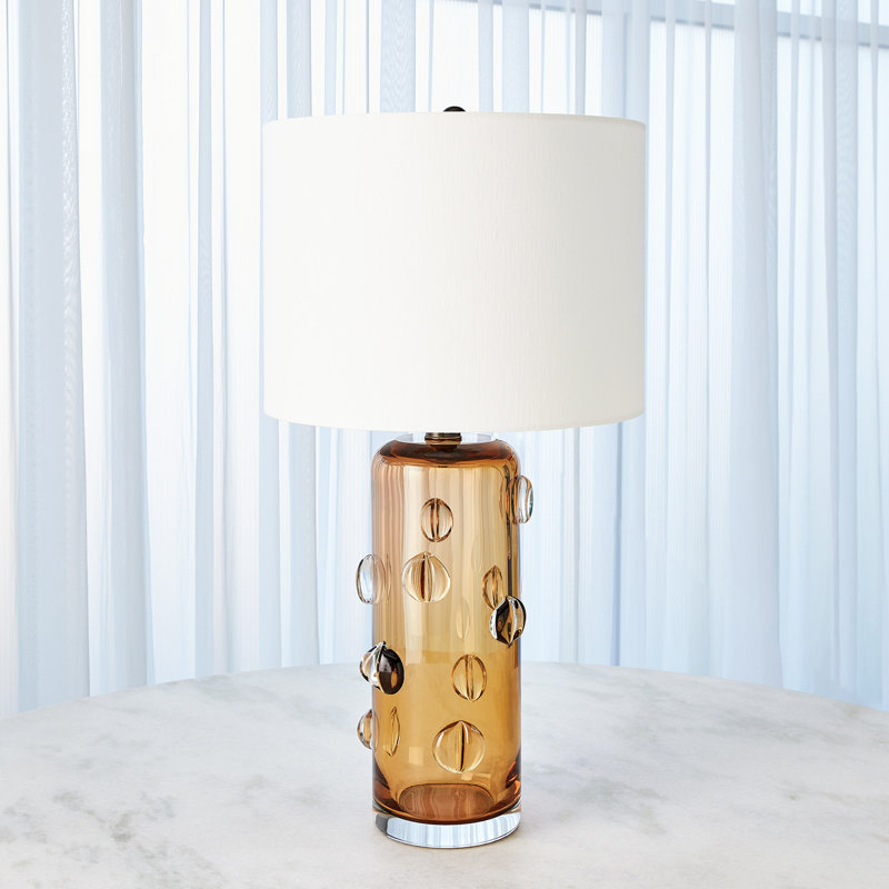 Lampe en verre ambré