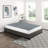 Queen Mattress Foundation In Black Metal - Textured Fabric Covering 12 Support 700lb Weight Capacity Simple Assembly 8.5" Height Construction 12 Slat 700lbs Easy Setup Tall