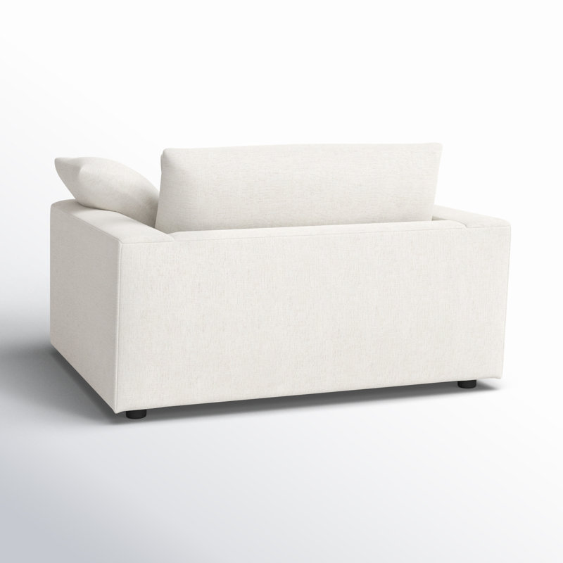 Chaise et demi rembourrée Remy, Chenille Crypton® neige Nomad
