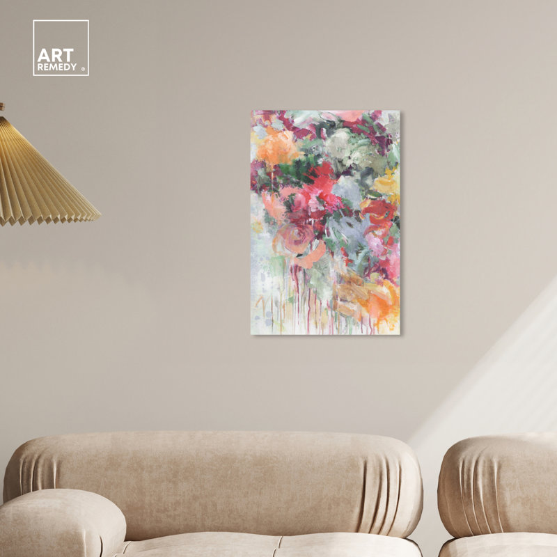 «Doll Memories Secret Green», art mural abstrait par Art Remedy, Toile tendue, H 24 po x l 16 po