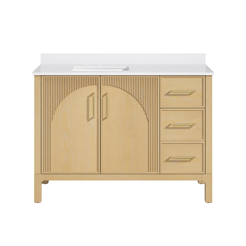 Ensemble de meuble-lavabo simple OVE Alice, 48", Bois de frêne rustique