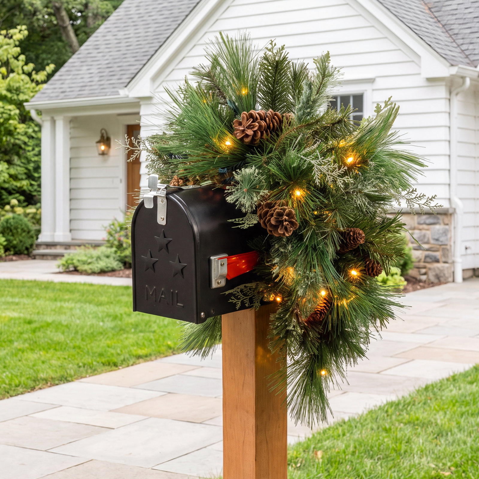 36" Pre-Lit Pine Christmas Swag
