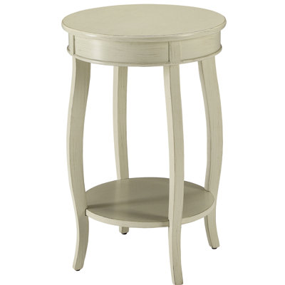 Versatile Antique White Round Table With Bottom Shelf For Various Uses Side Different Settings