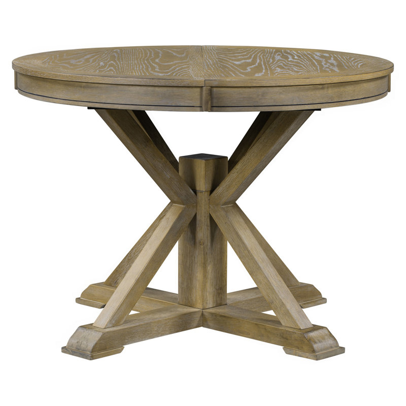 Table de salle à manger extensible rétro avec rallonge de 12 po pour salle à manger et salon (bois naturel délavé)