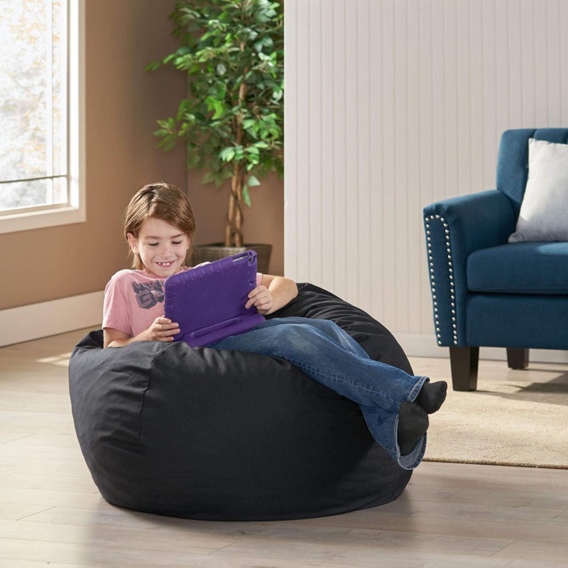 Fauteuil à billes pour fauteuil, 25.05" H x 34.05" W x 34.05" D, Polyester noir
