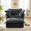 Fauteuil rembourré avec housse avec repose-pieds, assise profonde pour le salon, grands coussins moelleux pour un confort ultime-120066361