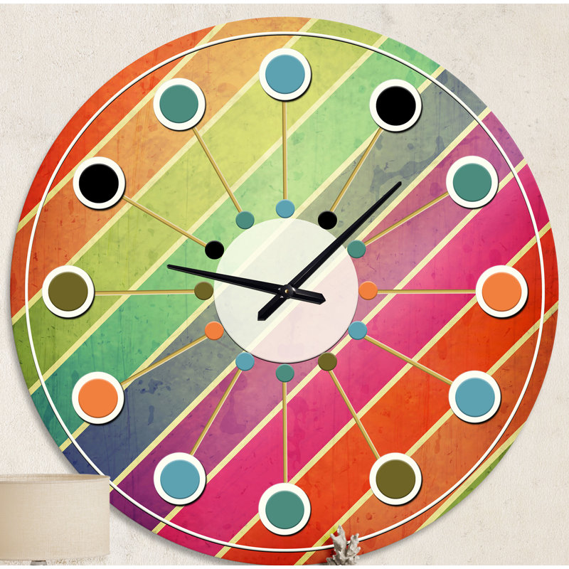 Horloge murale géométrique rétro Design IV - Mid-Century, Moyenne