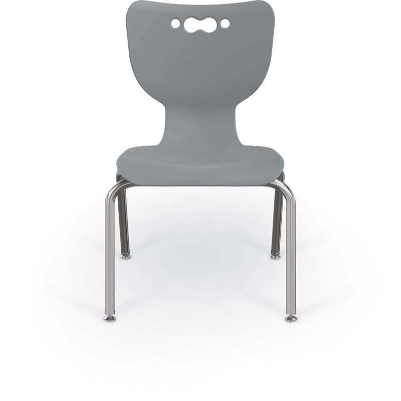 Chaise 18 po Hierarchie 4 pieds, structure chromée, Gris