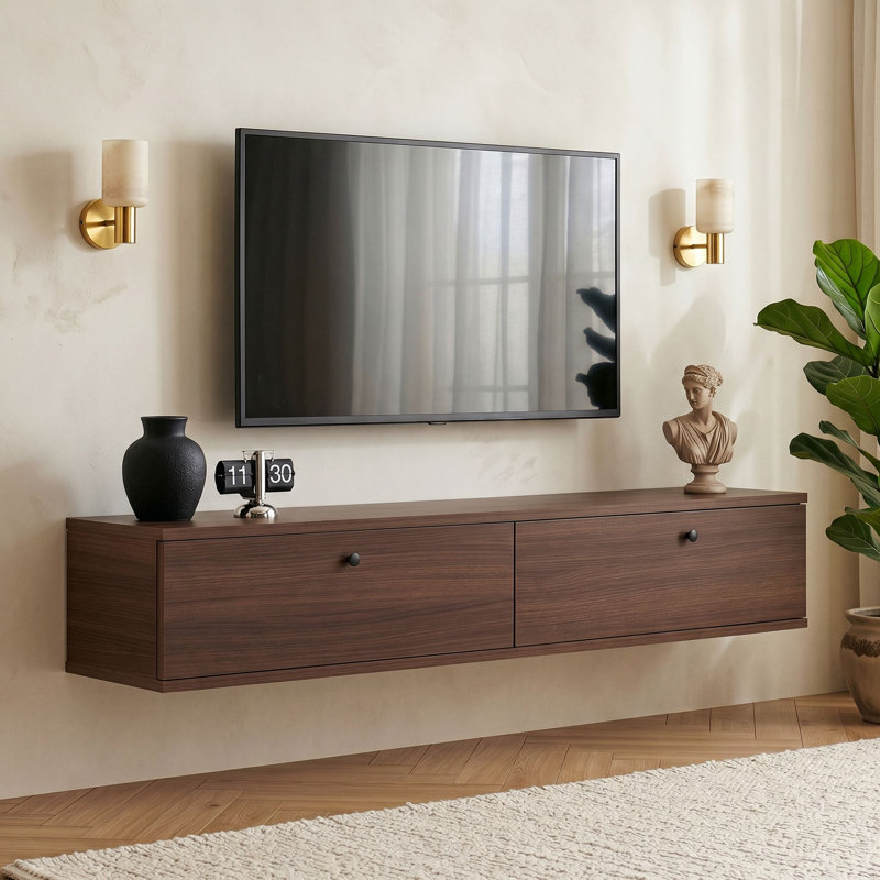 Meuble télé, H 9,84 po x l 55,12 po x P 9,84 po, Walnut