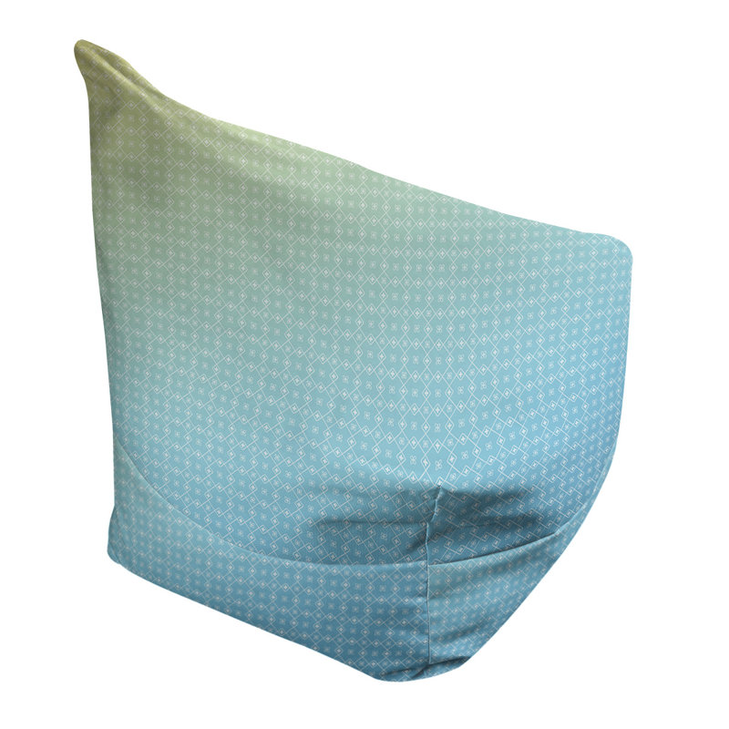Sac de pois Kitterman, H 27 po x L 30 po x P 25 po, Housse de pouf, Bleu clair / jaune