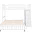 Lit superposé simple au-dessus d'un lit double avec une efficacité de six tiroirs et une configuration de tablette personnalisable - configuration réglable de capacité blanche-649008644