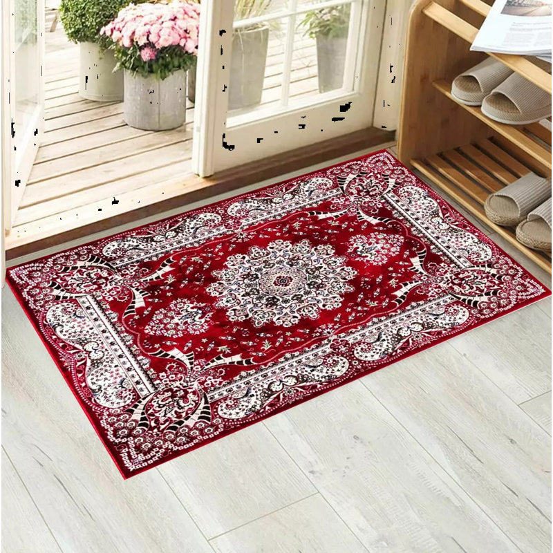 Gianna Floral Indoor Doormat, Red