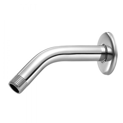 Bras de pomme de douche avec bride 6 pouces fixation murale en acier inoxydable finition chrome